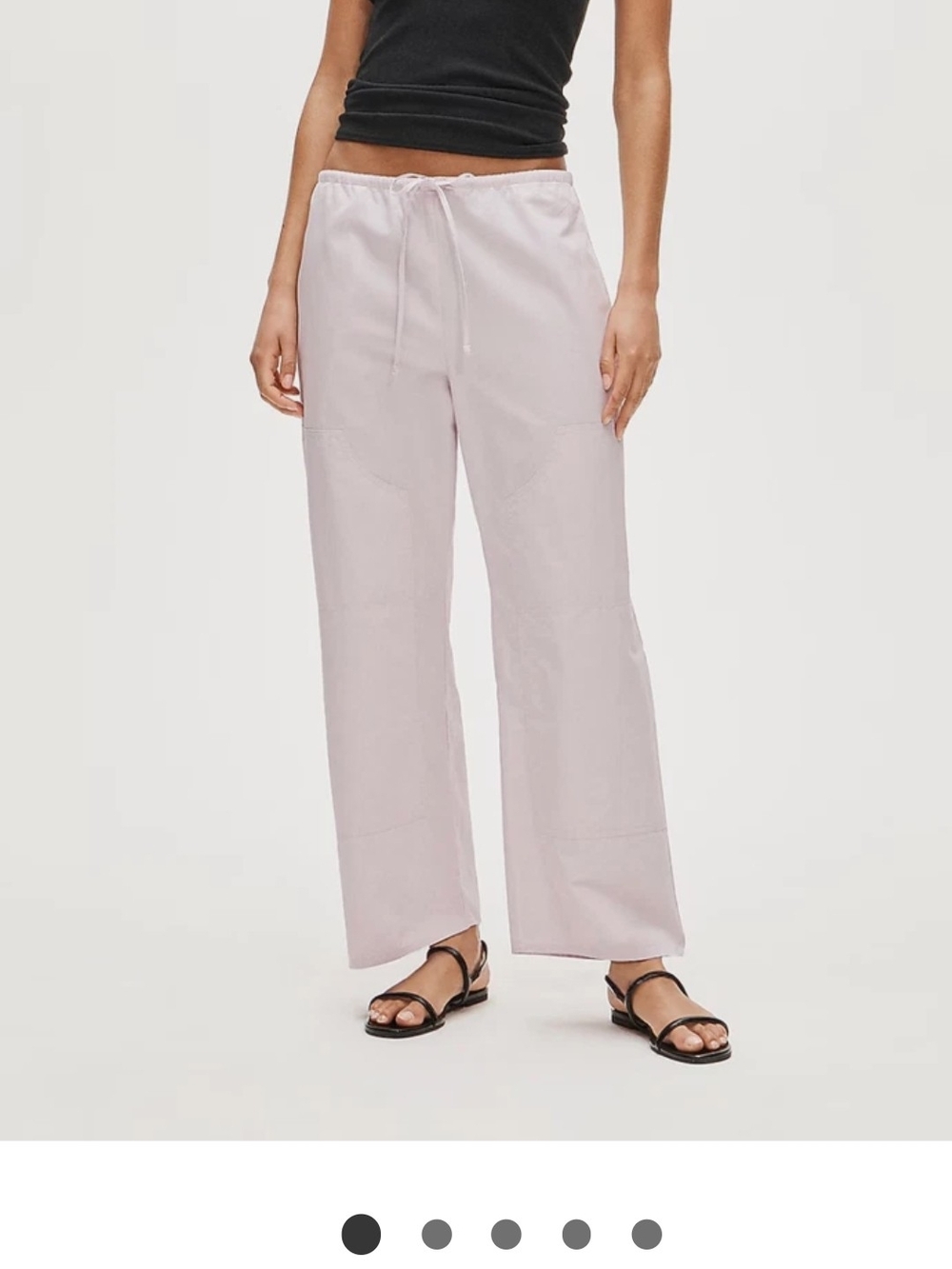 J. Crew Light Pink Wide-Leg Drawstring Pants